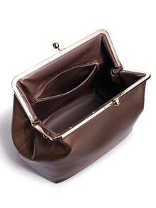 Fashion Large Kisslock Clip Shell Clutch Bag For Women Designer Lady Shoulder Bags Luxury Pu Leather Handbags For Daily And Party - Multicolor - View 9
