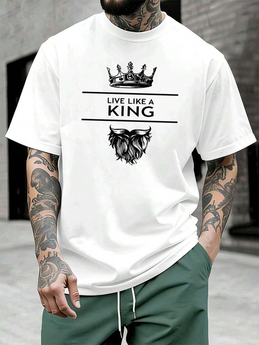 Men Plus Size T-Shirts - White - View 1