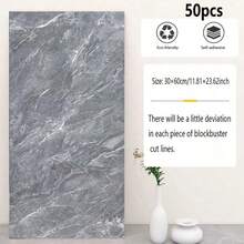 10/20/50pcs Marble Pattern Self-Adhesive Wall Tiles, Faux Natural Stone Wallpaper, Vinyl Foam Wall Stickers, Waterproof And Moisture-Proof, Easy To Clean And Cut, Peel And Stick, Suitable For Bathroom, Living Room, Kitchen, Bedroom Wall Decoration - Multicolor - View 14