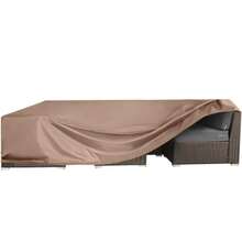 Funda impermeable para muebles de patio fundas para muebles de exterior resistente al agua juego de mesa de comedor y sillas resistente al agua tamaño grande de 110 pulgadas de largo x - café 420D - Ver 9
