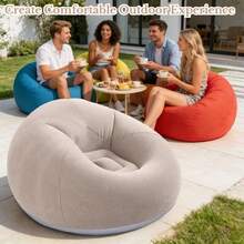 Inflatable Sofa Beanbag Inflatable Recliner Inflatable Couch Folding Portable Inflatable Chair Living Room Bedroom Balcony Reading Room - Multicolor - View 11