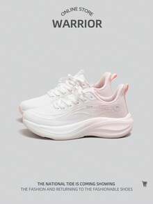 WARRIOR 1 Pair Women's Front Lace-Up Sporty Low-Top Mesh Sneakers - Bai Qianfen - View 1