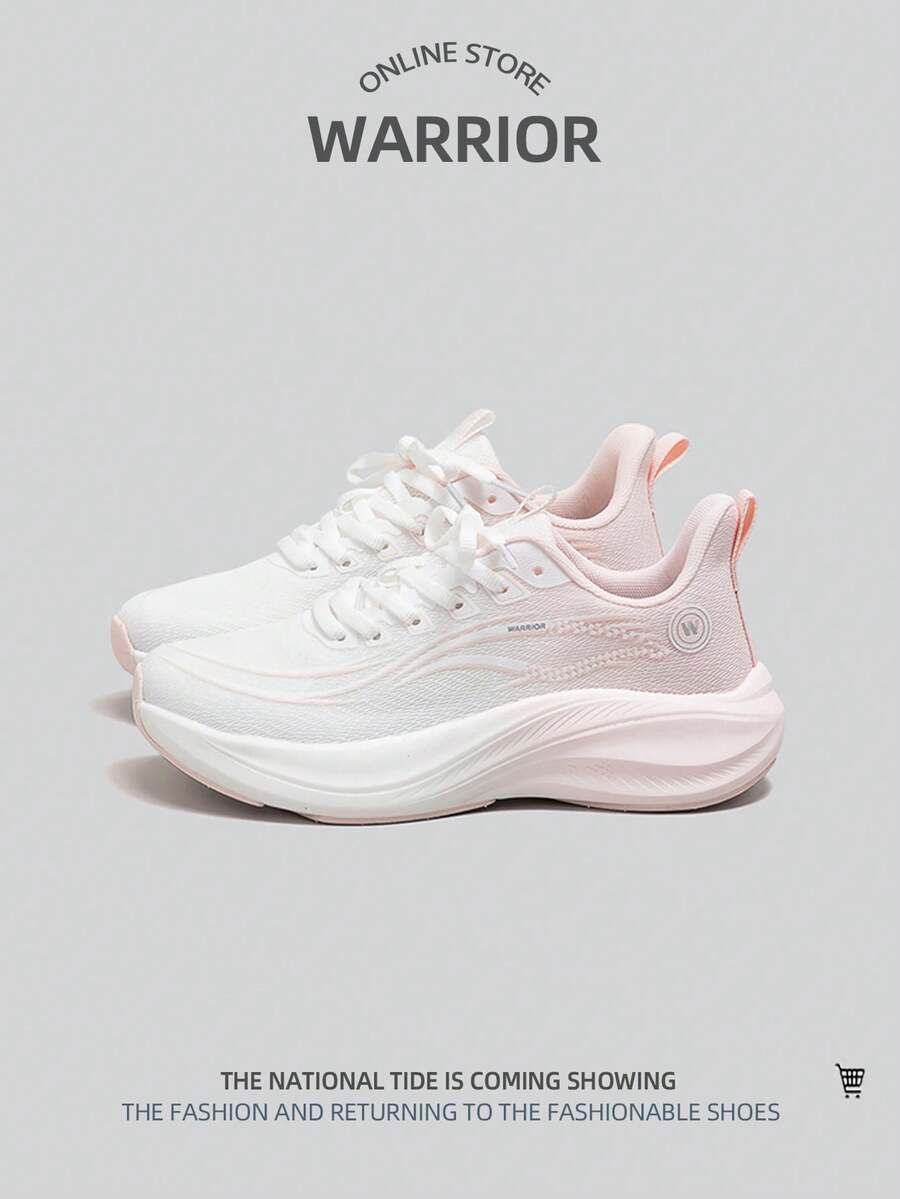 WARRIOR 1 Pair Women's Front Lace-Up Sporty Low-Top Mesh Sneakers - Bai Qianfen - View 1