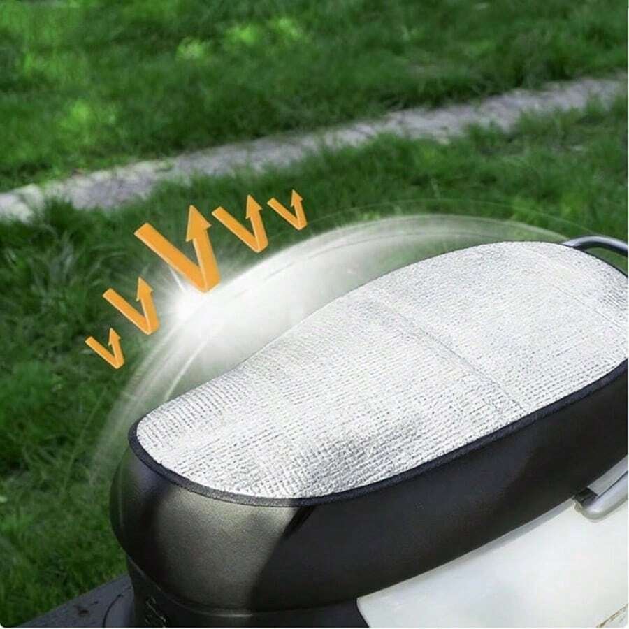Motorcycle Sun Shade, Electric Bicycle Seat Cushion, Durable Sun Shade Pad, Outdoor Seat Cushion | Fashionable Vehicle Accessories, Heat-Insulating, Anti-Scalding, UV-Resistant Seat Cushion, Waterproof Flip Cover Seat Cushion