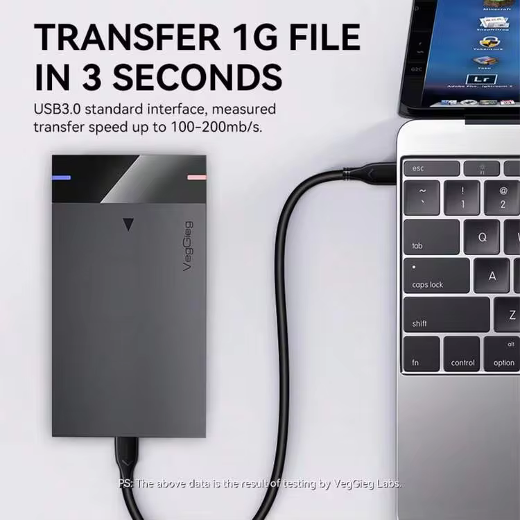 VegGieg USB3.0 A To Micro B Hard Drive Cable, 5Gbps High Speed Data Sync Cord For 2.5" External HDD, WD Seagate Disk Enclosure - View 3