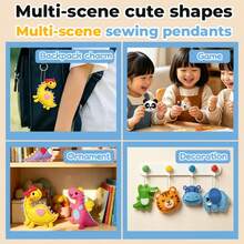 6pcs Kids Cotton Sewing Set - Creative Handmade Dinosaur Pendant, Craft Materials For 6-8 Years Old. Ideal Gift For Easter, Christmas, Halloween, New Year And Birthday. - Dinosaur Sewing 6-piece Set - View 9