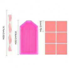 Pink Swirl Clear Resin Diamond Drill Pen Tools Kit, 2 Double-Head Diamond Painting Pens With 6 Multi-Size Placer Tips, Diamond Glue Mud & Storage Tray For 5D Diamond Embroidery DIY Art - Multicolor - View 5