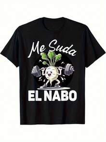 Camiseta de gimnasio para hombre de talla grande con diseño divertido "No me importa", negra, casual, de manga corta, con un eslogan humorístico de repollo, ligera, transpirable, para entren - Negro - Ver 1