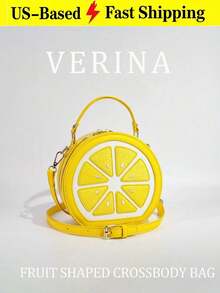 New Simple Fashion Versatile Personalized Fruit Chain Women Handbag,Fruit-Shaped Messenger Bag,Cute Novel Wallet,Shoulder Bag Handbag.Summer Beach Bag - 黃色 - 查看 12