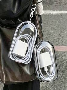 Mini Transparent Cable Organizer Box, Portable Cable Management Organizer For Chargers, Earphones, Power Banks, Data Cables And Other Tech Accessories, Travel, Office, Home, Car Storage Box, Electronic Products Organizer, Keep Things Neat And Organized, Essential,Bedroom Room Decor,Back To School - Multicolor - View 2