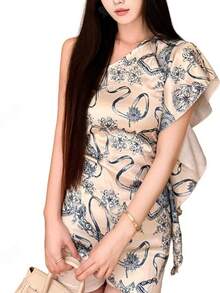 Women Long Dresses - Blue and White - View 5