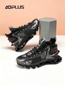Classic Retro Men's Casual Sneakers – Durable Slip-Resistant Cushioned Design, Must-Have For Daily Wear - 黑色 - 查看 2