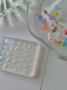 1pc Cute Fish, Crab, Starfish, Dolphin, Ocean Shell Glass Nail Art 3D Decor Silicone Mold - Clear - View 10