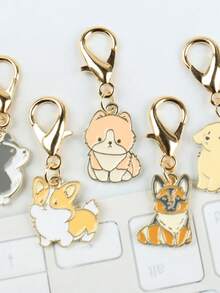 5pcs Cute Dog Keychain Pendant, Suitable As A Lucky Gift For Family - Multicolor - View 3