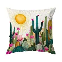 4pcs/1pc Desert Cactus Pattern Pillowcase Without Insert, Single-Sided Printed Pillowcase, Suitable For Living Room Bedroom Home Decor, All Seasons Pillowcase - Multicolor - View 12