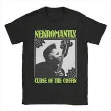Psychobilly Band T-Shirt, Men's Summer Cotton T-Shirts, Harajuku Short Sleeve Casual T-Shirt, Vintage T-Shirts. - 黑色 - 查看 1
