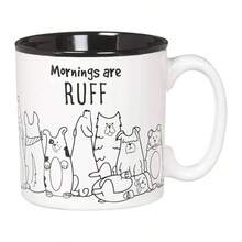 and Mornings are Ruff - Taza de caf de cermica, 13 onzas - negro/Blanco - Ver 3