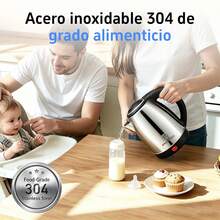 2L Hervidor de Agua Eléctrico Tetera de Acero Inoxidable, Calentamiento Rápido con Apagado Automático, Ideal para Té, Café y Uso Diario en la Cocina - Tipo de Enchufe A USA (110-127V) - Ver 3