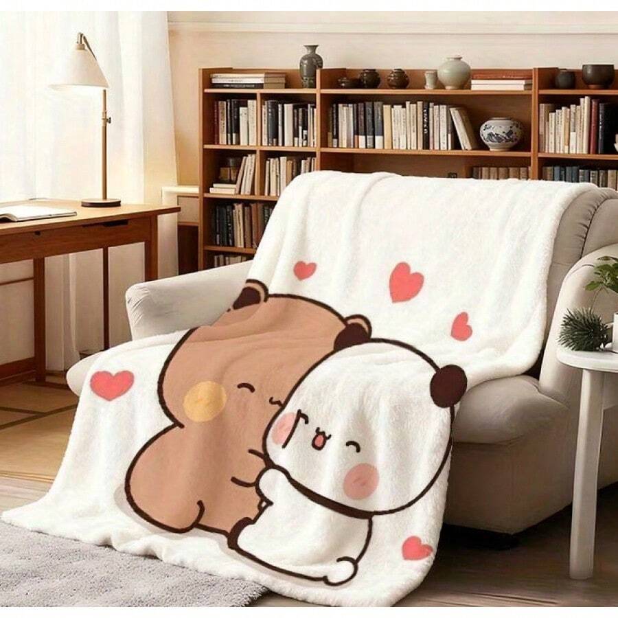Minimalist White Velvet Throw For Sofa - White - View 1