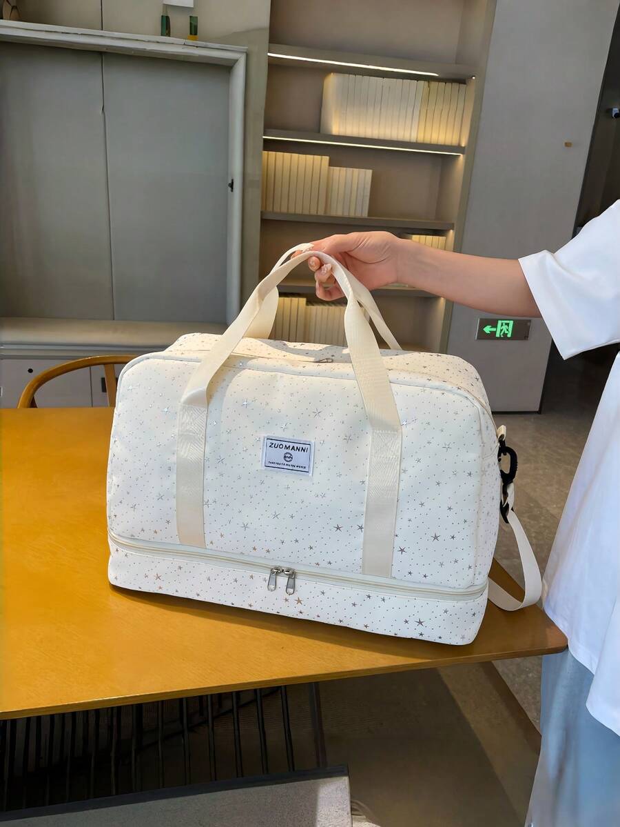 新款極簡主義行李袋 時尚百搭休閒運動健身包 短途旅行運動大容量防水多功能精緻包 大學生孕婦包 旅行包 附鞋倉 可套行李箱拉桿 節日禮物 輕量可折疊