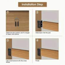 4pcs Invisible Beam Brackets, Hidden Flange, Universal Fit For 2x4 Inch Beams, Durable For Outdoor Use, Suitable For Wooden Swings, Handrails, Fence Construction - Black - View 7