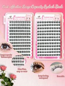 Lvcheryl No Needed Glue Self Adhesive False Eyelashes Book Messy Lazy Large-Capacity 12-13mm Natural Volume Eyelashes Extension,Easy To Wear Reusable Strips Lashes Beginner Friendly Makeup Tools - C - View 10
