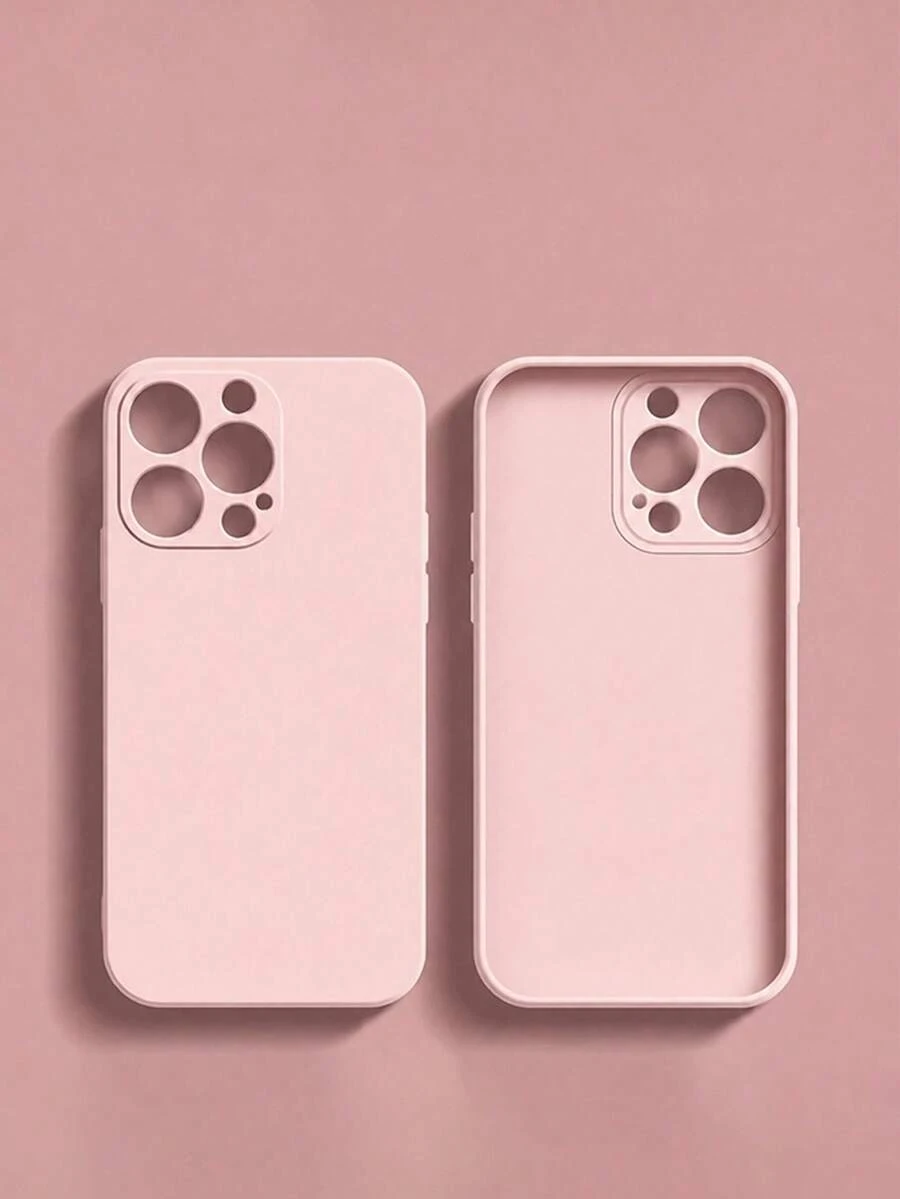 VRNOEI 粉色時尚修身直邊手機殼，相機保護設計，防震功能，適用於 iPhone 11 12 13 14 15 16 17 Pro Max