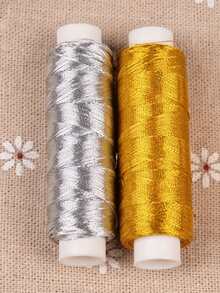 200 Yards Luxury Gold & Silver Metallic Thread Shiny & Glossy Suitable For Embroidery DIY Sewing And Quilting Crafts - A - View 4