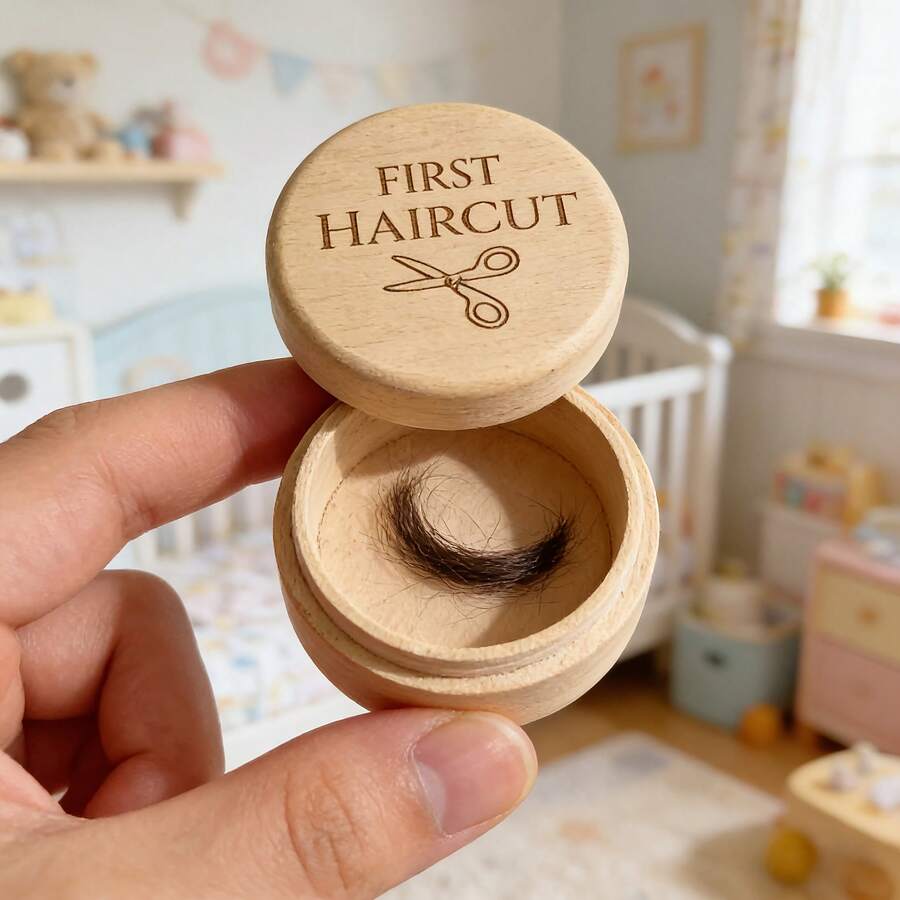 2 Stücke Set Holz-Aufbewahrungsbox für Babyhaare & Milchzähne, ein kostbares Erinnerungsstück, das die ersten Spuren des Wachstums und der Familienliebe bewahrt, nicht nur eine einfache Aufbewahrungsbox, sondern eine Möglichkeit für Eltern, Liebe, Erwartungen und Segen für ihr Baby auszudrücken - Aufbewahrungsbox - Übersicht 1