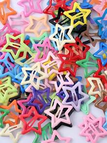 200/100/50/10pcs/Set Y2K Colorful Star Hair Clips, Sweet Hair Accessories - Suitable For Girls And Women, Daily Essential - Multicolor - View 3