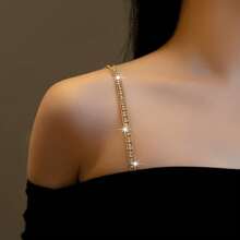 2件/對 水鑽女用內衣肩帶 金屬美背內衣肩帶 - 金色 - 查看 2