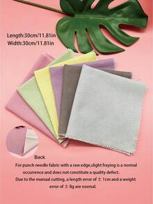 6pcs 12x12 Inch Punch Needle Embroidery Fabric, Macaron Morandi Color Palette Cross Stitch Fabric, Beginner Friendly DIY Handmade Craft Kit, Suitable For Decorative Painting, Coasters, Home Decor, Gift Making - Colorful Stamped Embroidery Cloth - View 5