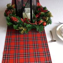 Multi-Size Plaid Table Runner, Red Tartan And Vintage Blue-Green Plaid Pattern, Easy-Clean Heat-Resistant Fabric, Suitable For Holiday Dinner, Farmhouse Decor, Party And Holiday Gift - Multicolor - View 7