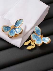 1/2pcs Button Cover Clip For Shirts&Dresses, Cute Butterfly Cufflinks For Men And Women's Clothing Decoration Button Clips, Fashion Accessories, Gifts - A - View 6