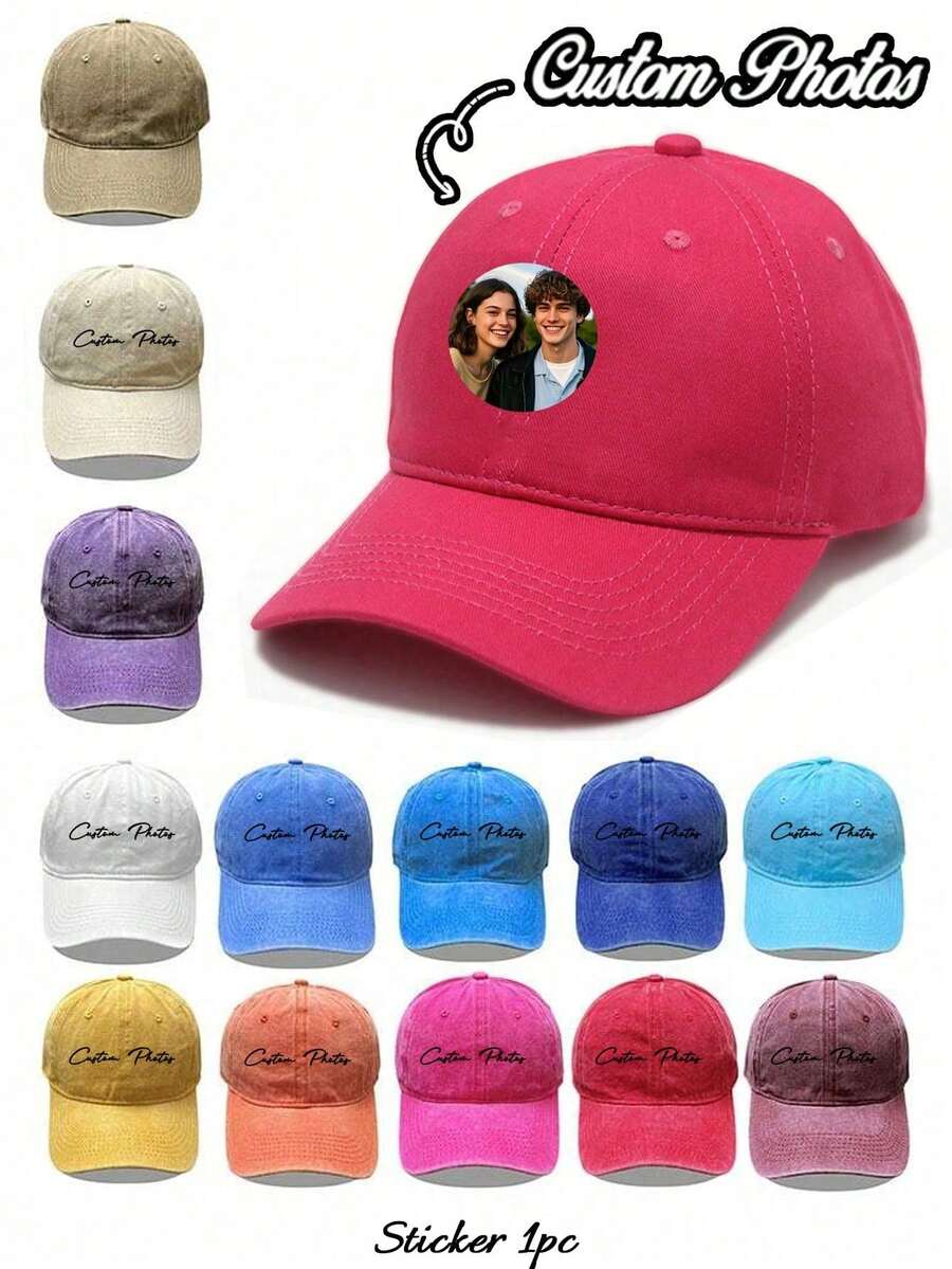 Custom Baseball Cap With Printed Text Letters - Unisex Lightweight Adjustable Buckle Hat, Personalized Logo, Urban Street Fashion , Father's Day Gifts - Multicolor - View 1