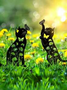 2pcs/Set Wrought Iron Garden Decor Ground Stakes, Animal Lawn Signs, Hollow Yard Ornaments & Crafts - Multiple Styles - View 7