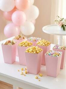 100/48/36/24/12/1pc White Popcorn Boxes, 2 X 4.5 X 3 Inch Mini Popcorn Boxes, Suitable For Movie Night Decoration, Christmas/Halloween, Back To School - Pink - View 3