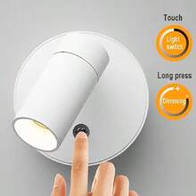 1件裝可充電磁吸式LED室內燈，USB充電，三色可調光，350°旋轉，電池供電壁燈，適用於臥室、床頭櫃、藝術品、繪畫、盆栽植物、攝影 - 彩色 - 查看 9