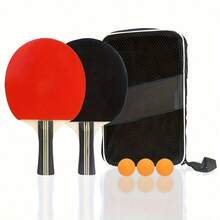Juego de raquetas de tenis de mesa, incluye 2 raquetas, 3 pelotas de tenis de mesa y bolsa portátil, adecuado para principiantes - Multicolor - Ver 10
