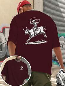 Camiseta de manga corta para hombre con estampado de rodeo y estilo vaquero del Oeste, estampado a doble cara, estilo del Salvaje Oeste americano, camiseta RODEO COWBOY para hombre, estilo n - Negro - Ver 8