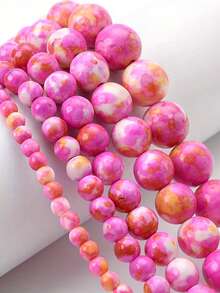 6/8/10mm Natural Stone Beads Rain Colored Stone Round Loose Spacer Beads For Jewelry Making Needlework Diy Bracelet Necklace - Multicolor - View 1