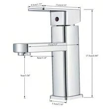 High Rise Minimalist Basin Mixer Tap Modern  Single Lever Easy Install - 銀色 - 查看 5