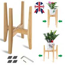Adjustable Bamboo Wooden Plant Stand Plant And Flower Pot Base Holder Natural - UK-g049201 - View 9