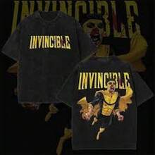 otakuRetro Camiseta con Estampado Inspirado en Invincible de los 2000 – Oscura ...corte holgado - Negro - Ver 1