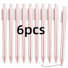 6 pièces/Set Stylos à bille de luxe Or/Or rose/Argent, grande capacité, rétractables, encre noire, pointe moyenne (1.0mm), stylos à écriture fluide, convenant pour les mariages, les cadeaux de fête, le bureau d'entreprise, l'école des enseignants, l'agenda et les cadeaux - Ensembles - Voir 12