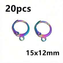 20 piezas Ganchos y clips de pendientes de acero inoxidable hechos a mano, accesorios para hacer joyas DIY, alambres para orejas - ganchos para pendientes - Ver 12