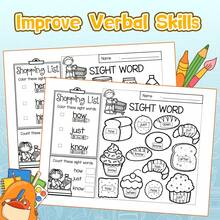 Kids Sight Word Reading Game Book, Primer Word Practice Activity For Early Reading, Word Recognition And Write It Down Learning Back To School - 視覺詞彙閱讀遊戲書 - 查看 5