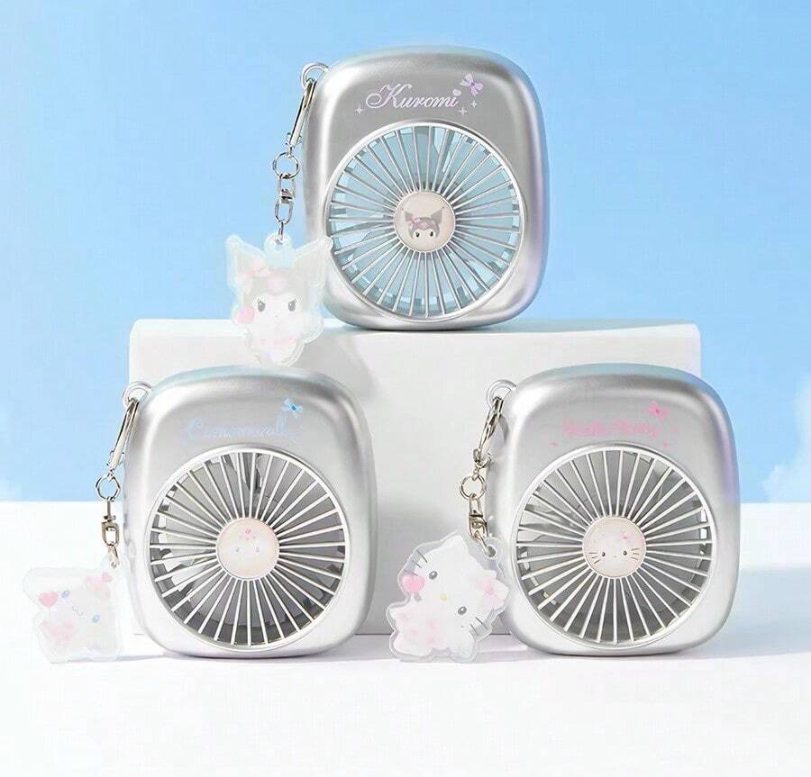 Miniso Sanrio Kuromi 迷你手持小風扇,500mAh 可充電(低速 2h/中速 1.5h/高速 0.75h),超靜音低噪音,輕巧便攜,附 IP 鑰匙圈,個人日常使用迷你風扇 - 紫色的 - 查看 1