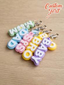 Personalized Acrylic Letter Keychain Bag Charm Custom Pendant, Suitable For Birthday, Holiday/Vacation/Travel/Stadium/Sports/Climbing, Business/Commute/Work/Office And Other Occasions. - Multicolor - View 4
