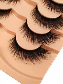 7 Pasang Bulu Mata Palsu Foxy Cat Eye Volume Bulu Mata Imitasi Mink Bulu Mata Cat Eye Panjang Keriting Bulu Mata Cosplay Ekstensi Bulu Mata Palsu Strip Bulu Mata, Bulu Mata, Bulu Mata, Bulu Mata Palsu - Hitam - View 4